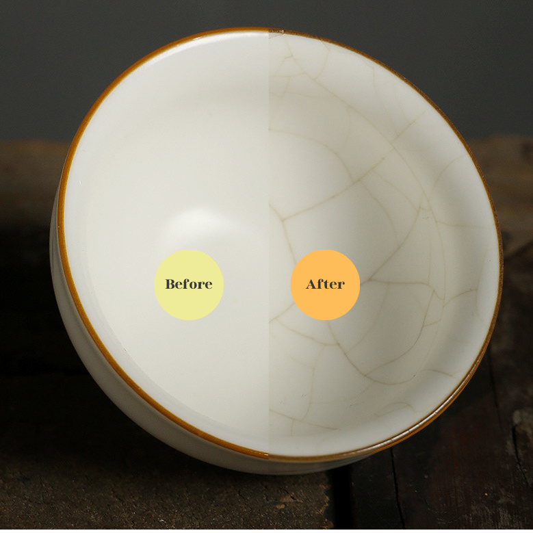 Handmade Retro Ru Kiln Ivory White Master Teacup