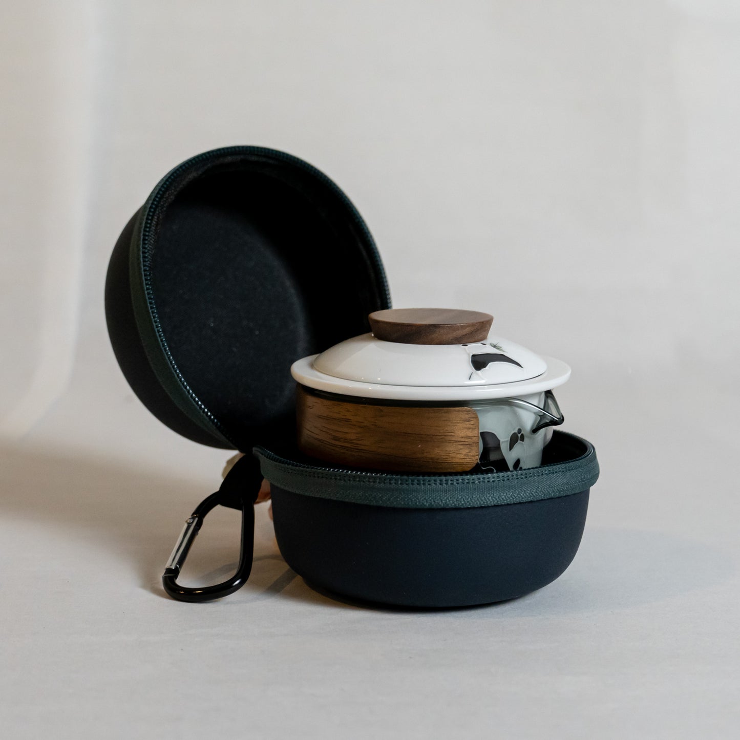 Portable Panda Ceramic Tea Set 3 Cups