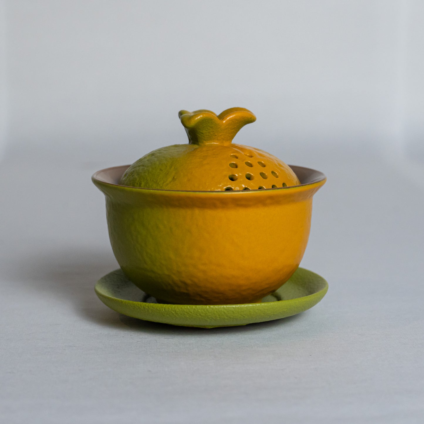 Handcrafted Orange Citrus Ceramic Gaiwan | Unique Artisan Loose Leaf Tea Brewer
