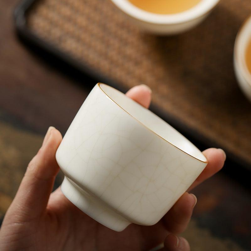Handmade Retro Ru Kiln Ivory White Master Teacup - Raf LifeStyle